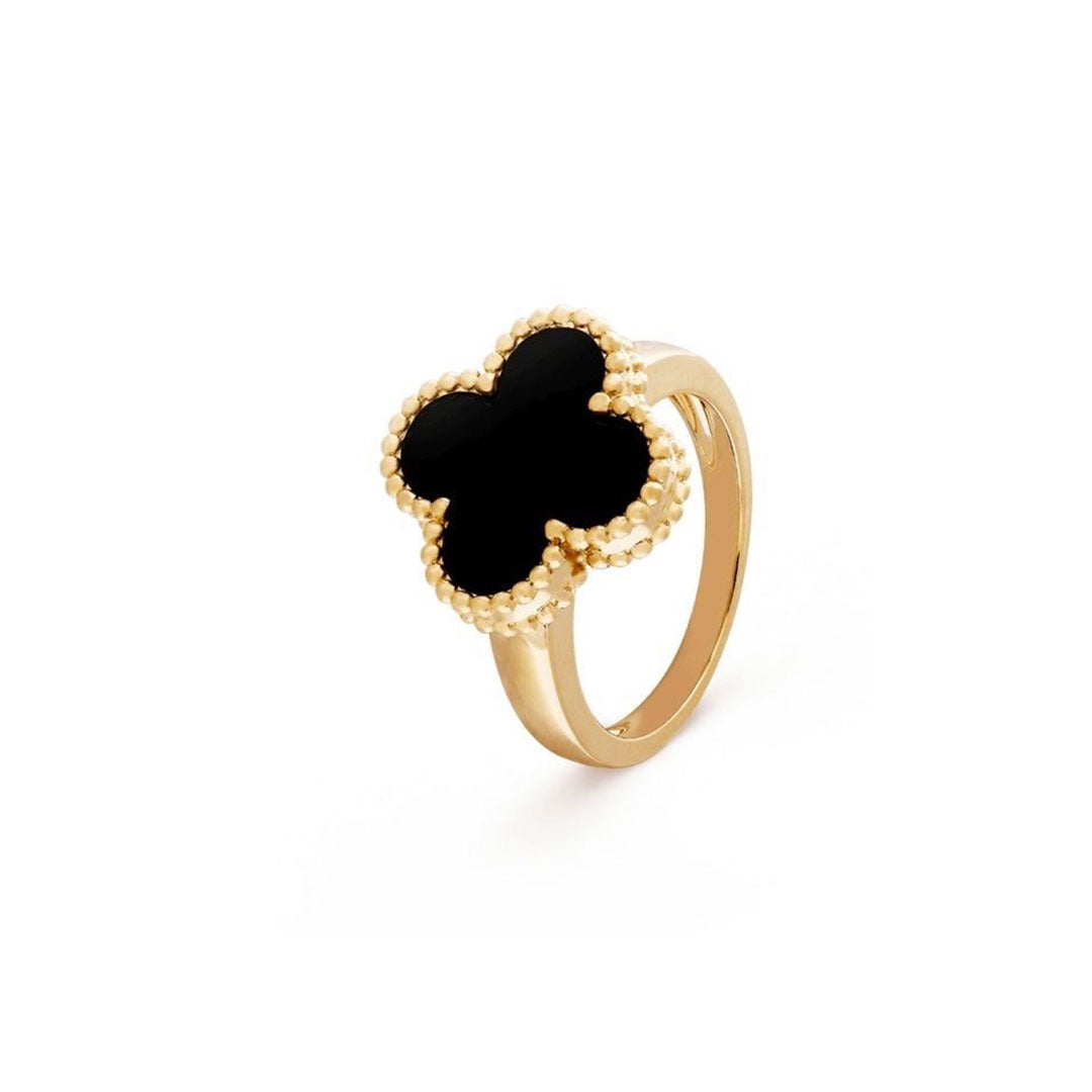 ANILLO TREBOL GOLD BLACK