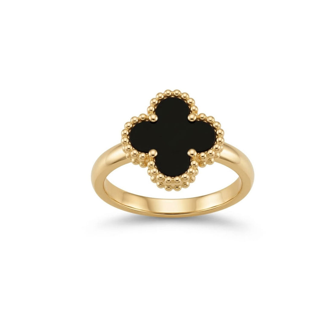 ANILLO TREBOL GOLD BLACK